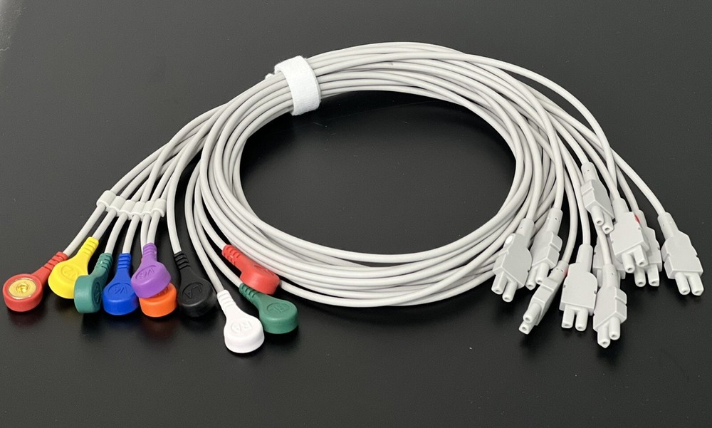GE Marquette EKG 10 Leads Snap Cable Compatible - Same Day Shipping
