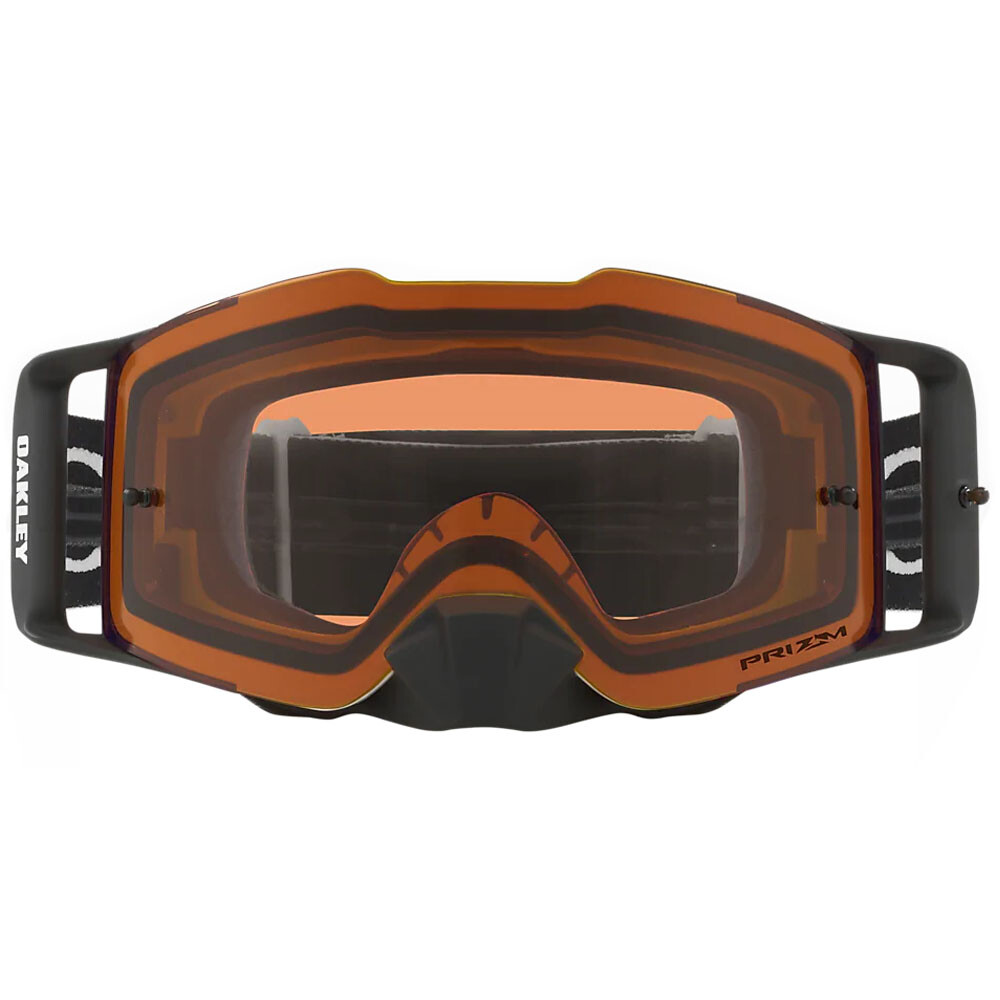 Oakley Front Line MX Goggles Matte White Speed Frame w/Prizm Bronze Lens Anti