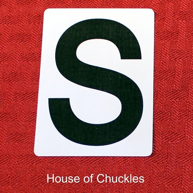 Letter S, Bicycle Printed Gaff Card, Blue
