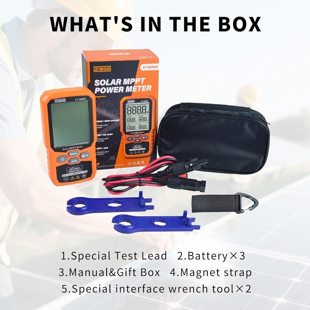 Solar Panel Tester MPPT Meter 1000W Max Power PV Module Tester
