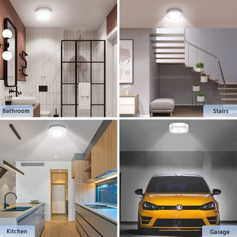 Dimmable Battery Powered Motion Sensor Ceiling Light with Remote Control