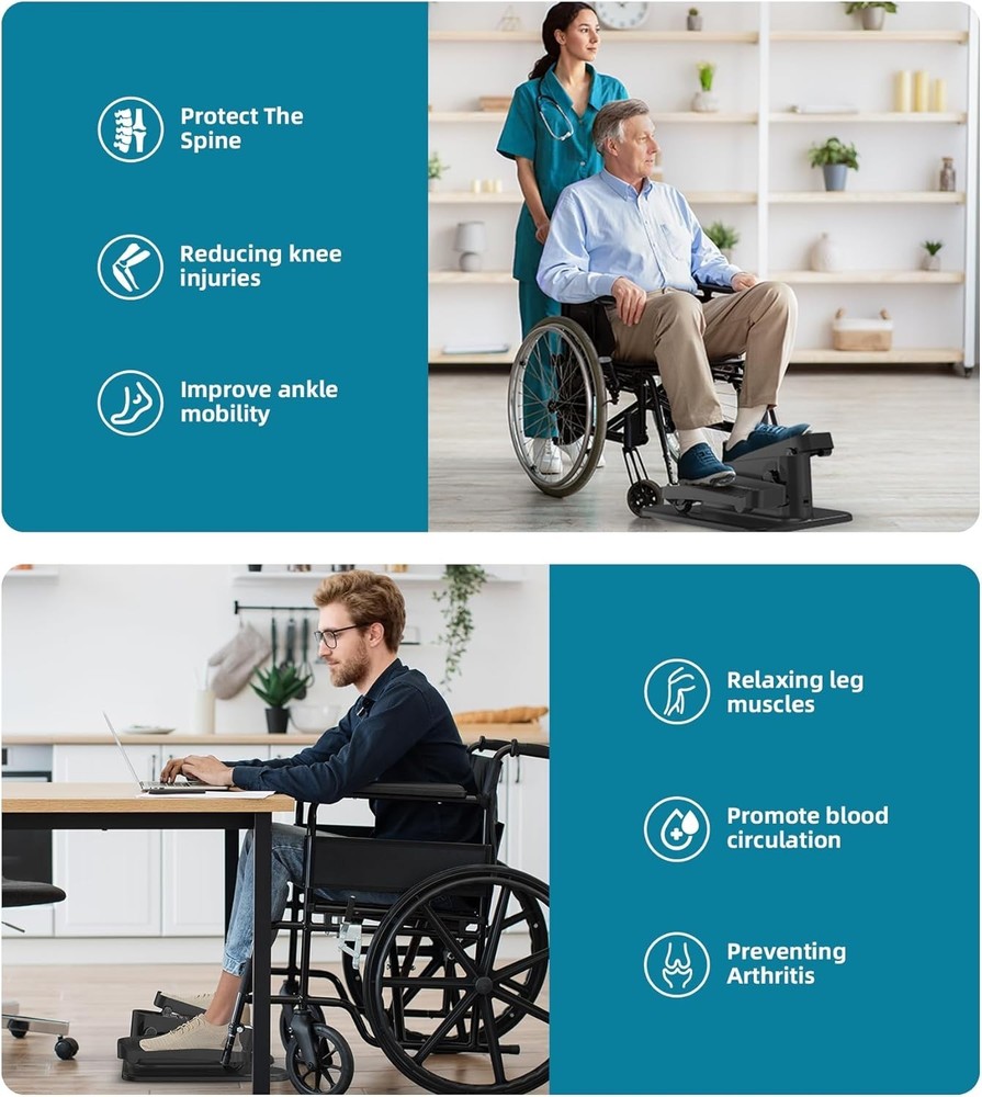 - Quiet Motorized Leg Exerciser with Smart Remote, 12-Speed Manual Programs A...