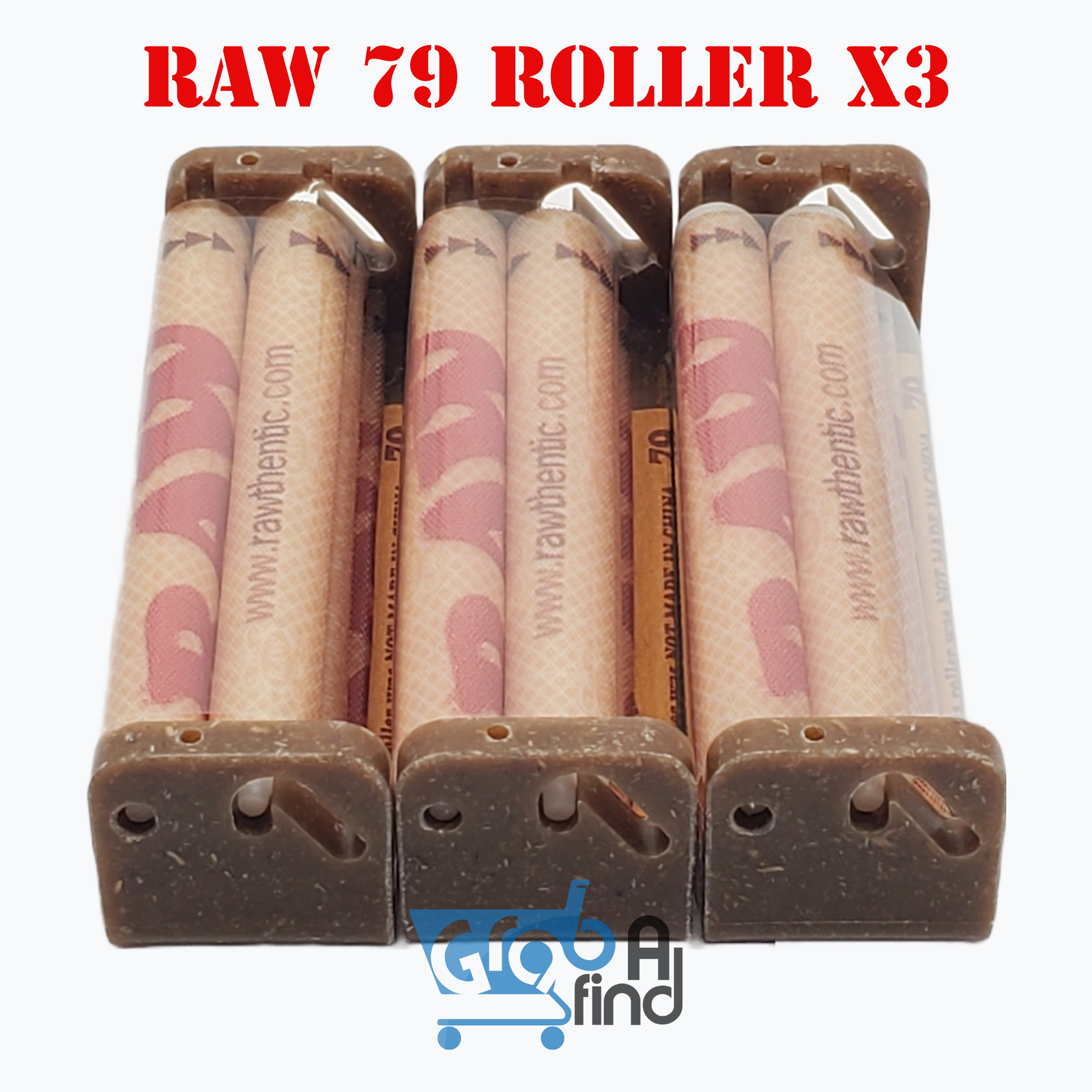 Raw Hemp Plastic Cigarette Rolling Machine, 79mm/1-1/4 - 3 Pack