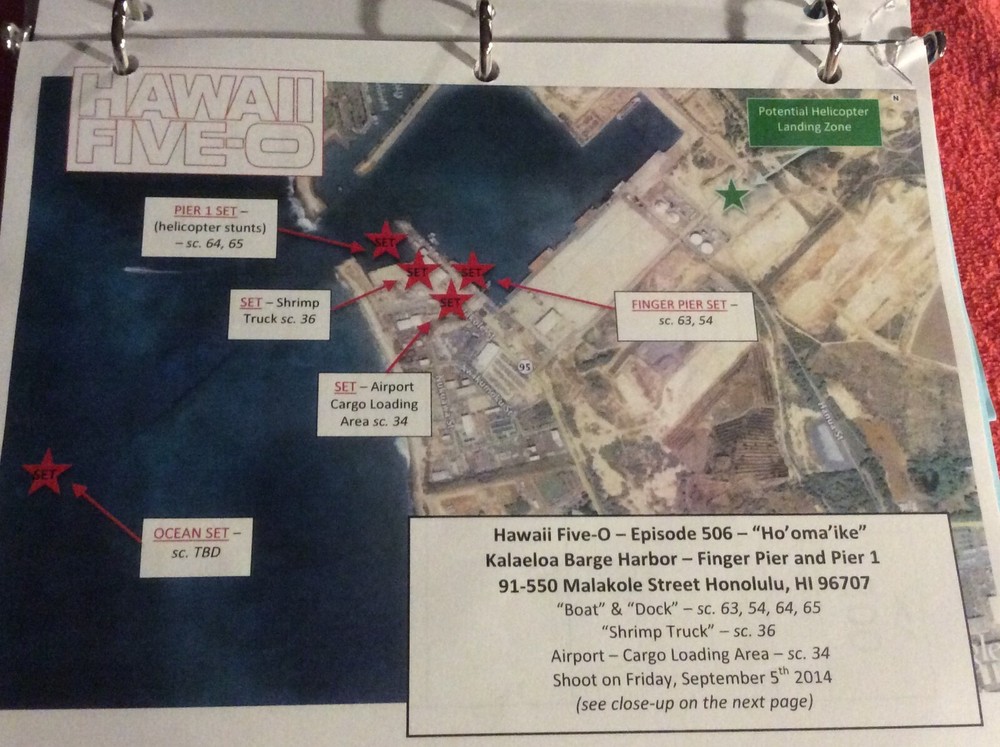 HAWAII FIVE-O ORIGINAL SCRIPT 506 NOTES SCHEDULE + 2014 HO' OMA IKE
