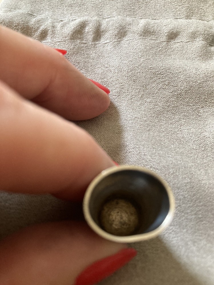 antique solid silver thimble - Hallmarked