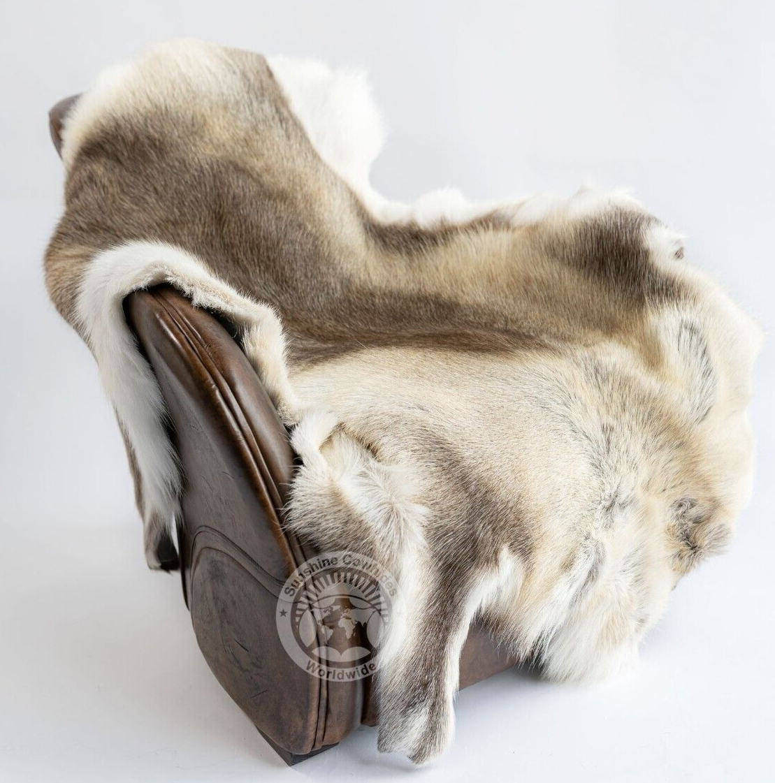 Greyish Genuine Reindeer Hide Rug - Size 3x5'