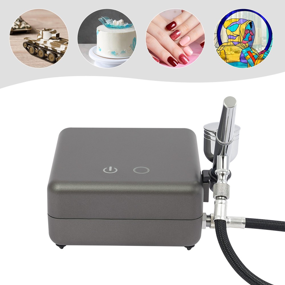 Airbrushing Tool Kit High Pressure Air Brush Tools With Air Compressor Gray
