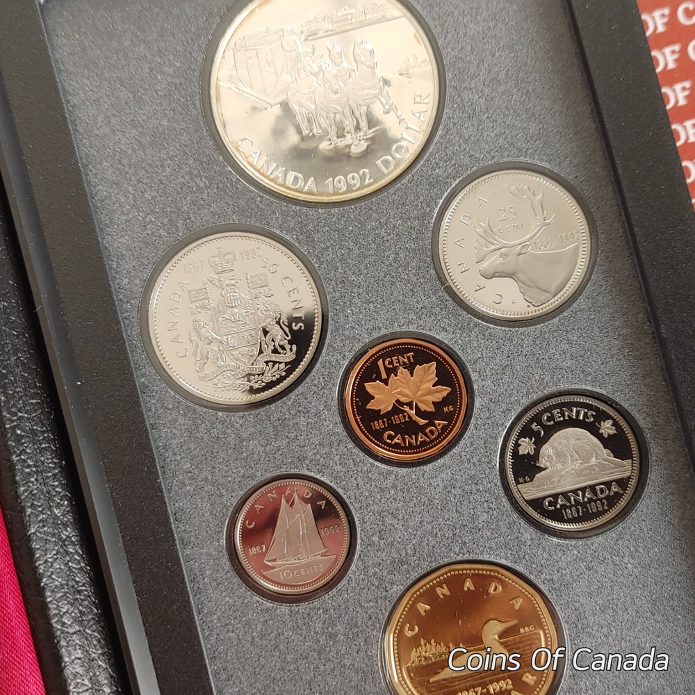 1992 Canada Proof Set w/ Special Edition Stagecoach Silver Dollar #coinsofcanada