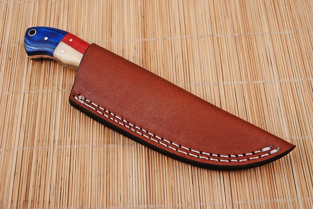 CUSTOM HAND MADE PURE LEATHER SHEATH FOR FIXED BLADE KNIFE AH