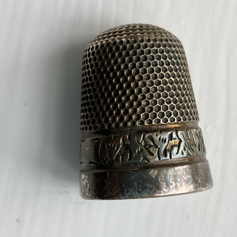 antique solid silver thimble