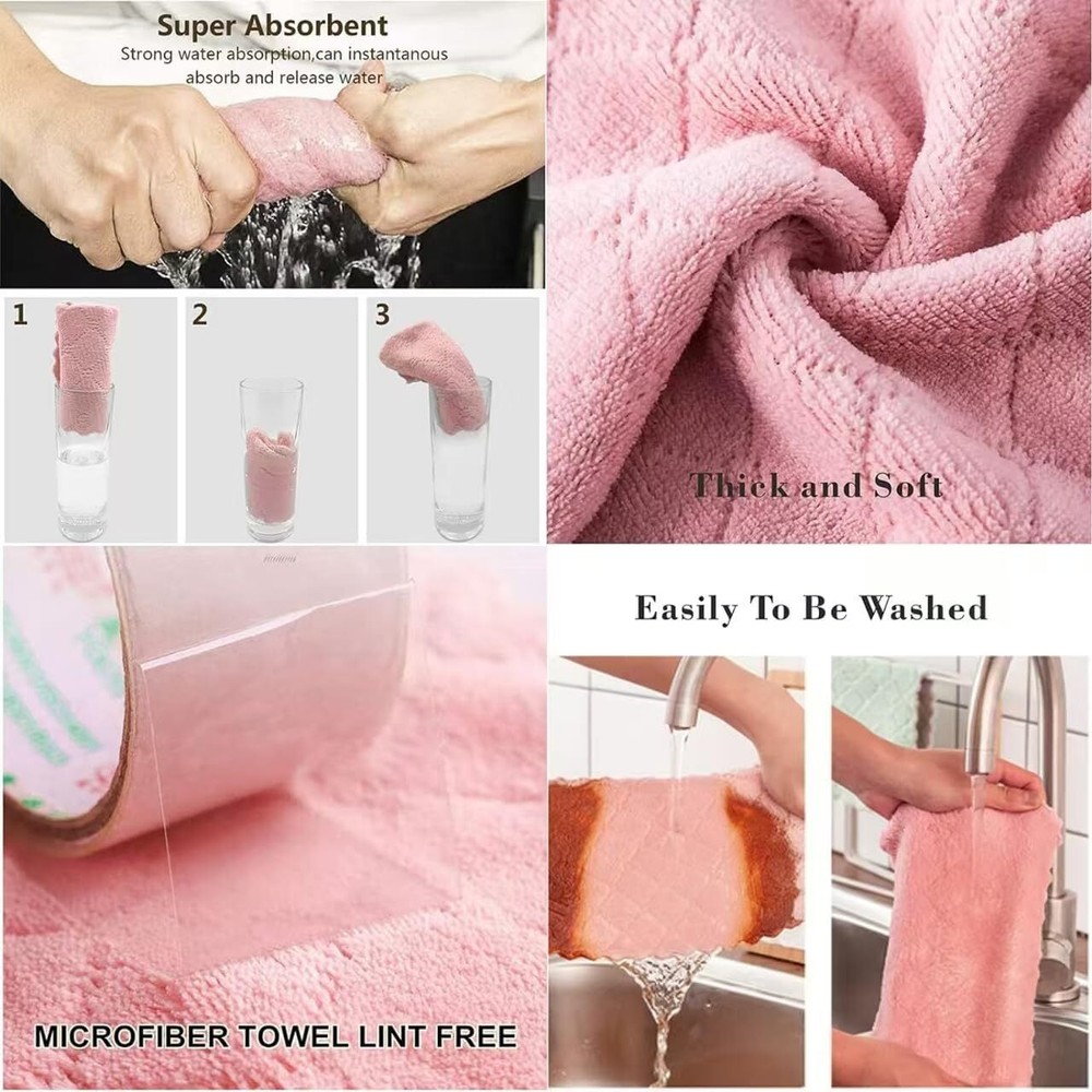 24 Pack Kitchen Dish Cloths Towels, Super Soft and Absorbent Multicolor