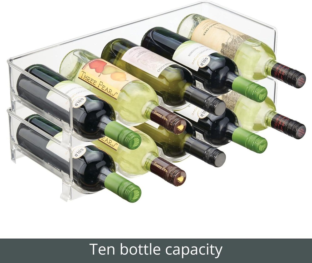Freestanding Wine Rack Organizer - Stackable - 5 Bottles Per Piece, 2-Pack