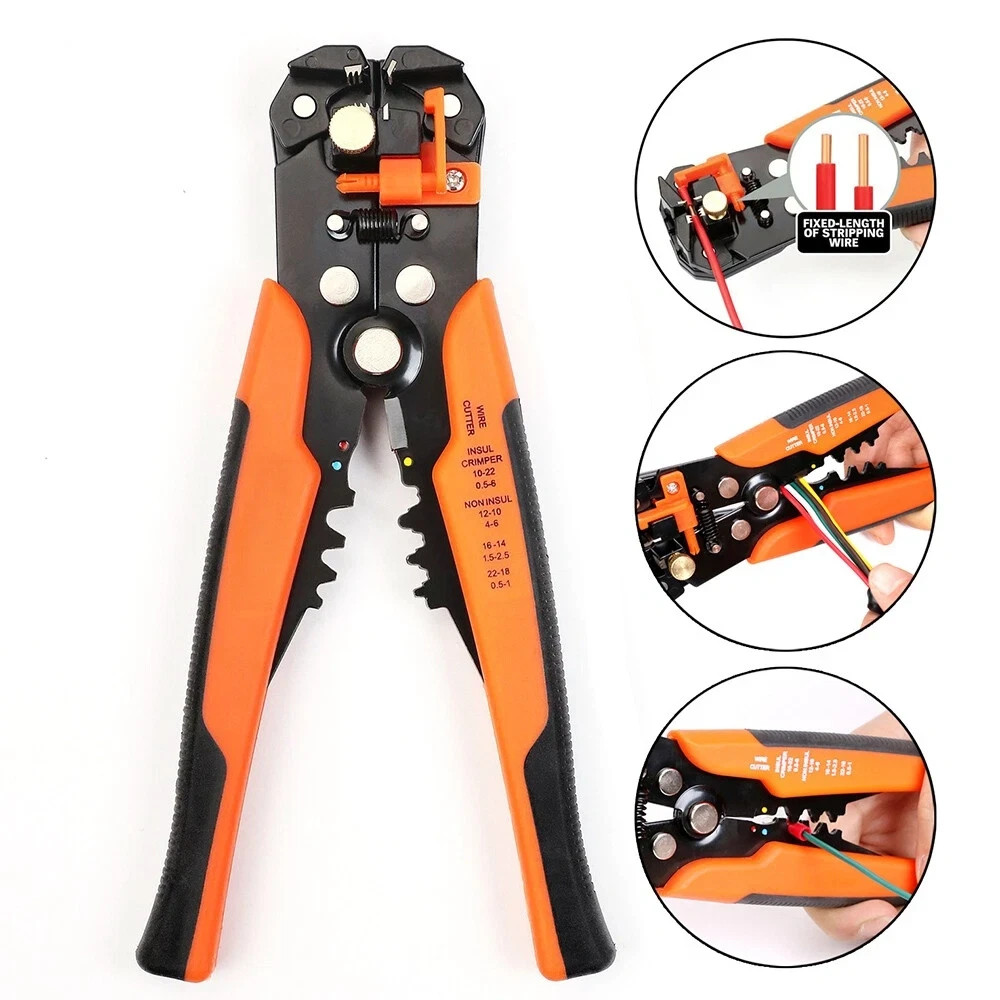 8" Self-Adjusting Insulation Wire Stripper cutter crimper Terminal Tool Pliers