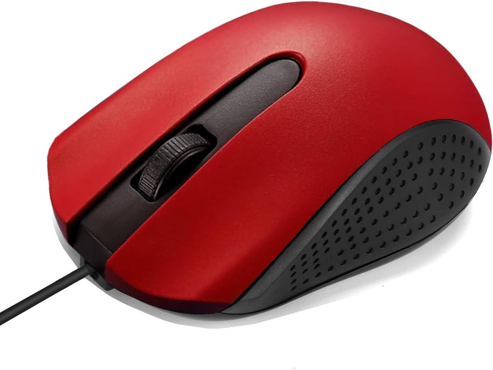 Comfortable USB Wired Mouse with Optical Tracking - Ideal for Laptops & PCs