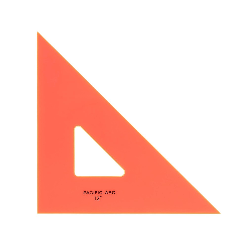 Drafting Triangle 12 Inch 45/90 Degrees Fluorescent Orange Ruler Tool