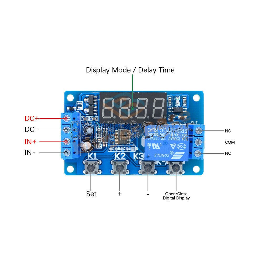 DC12V Automation Trigger Cycle Delay Timer Control Relay Switch Module