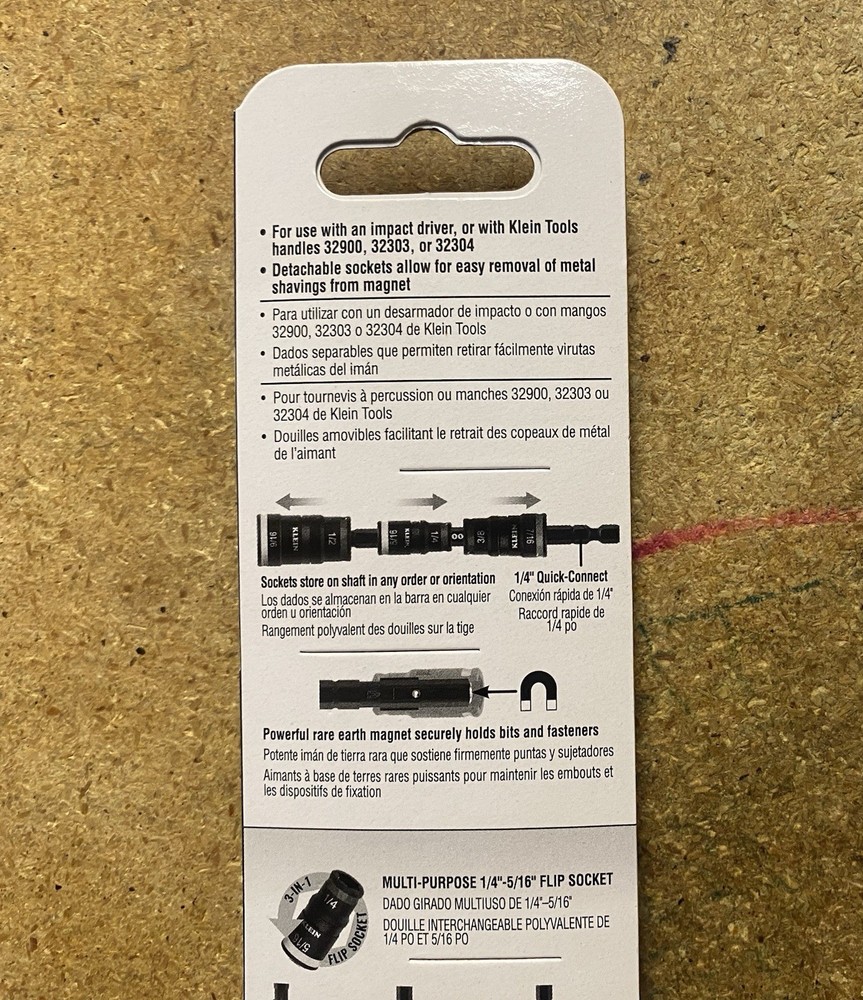 Klein Tools 32933G Magnetic Impact Rated Flip Socket Set 7-In-1