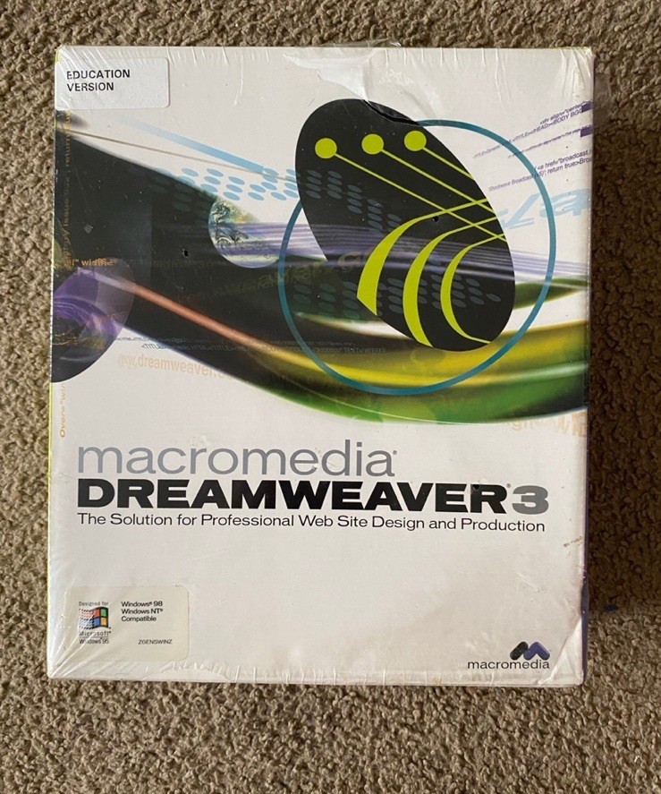 New Sealed Vintage macromedia DREAMWEAVER3 Mac Technology Computer Electronics