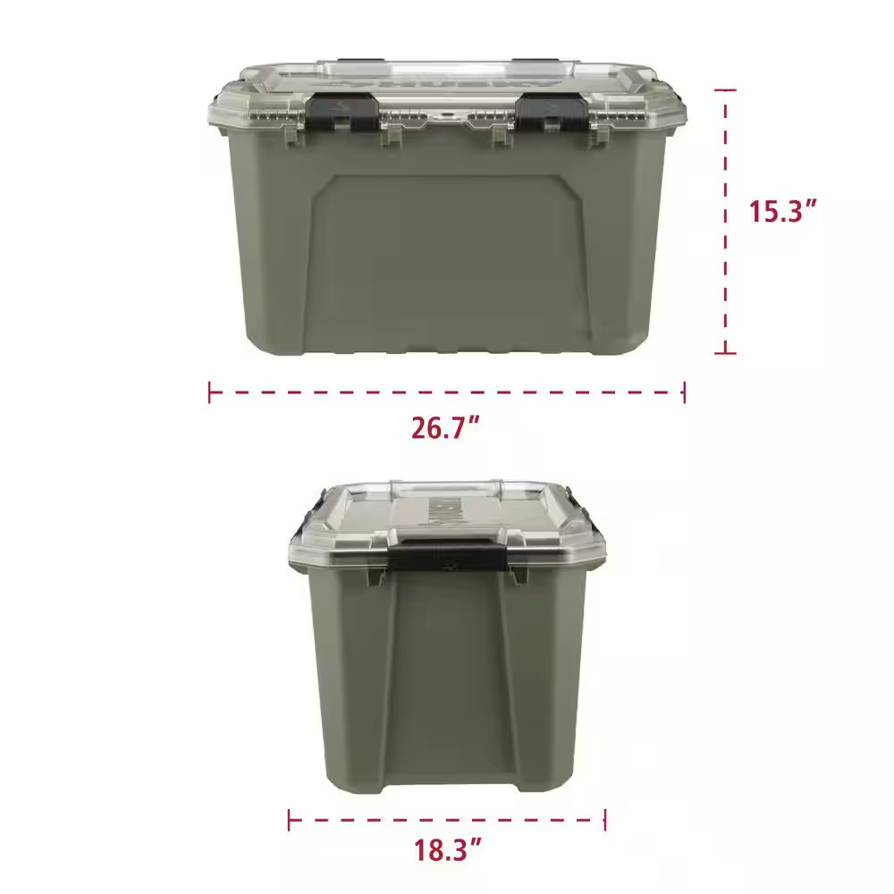 20 Gal. Professional Heavy Duty Waterproof Stackable Plastic Storage Container w