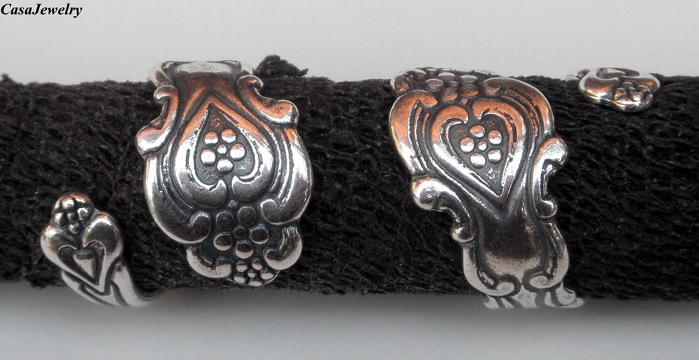 #4221 ANTIQUED STERLING SILVER PLATED ADJUSTABLE SPOON RING