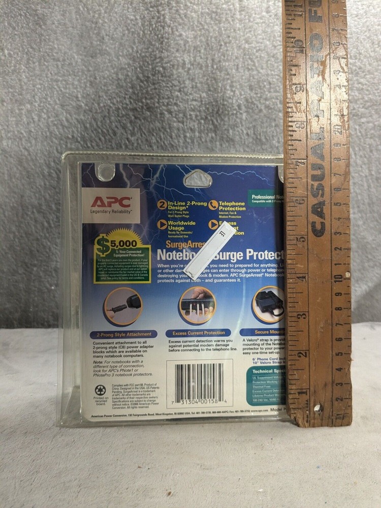APC Notebook Laptop Portable Surge Protector SurgeArrest PNOTE PRO