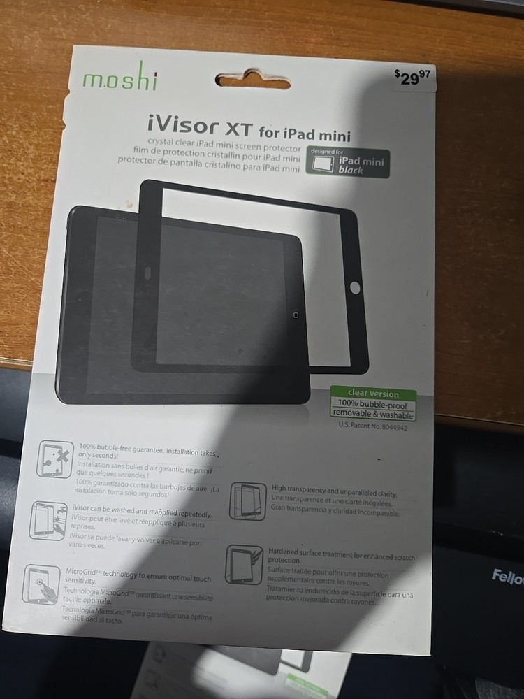 Moshi iVisor XT Crystal Clear Screen Protector for iPad Mini Black