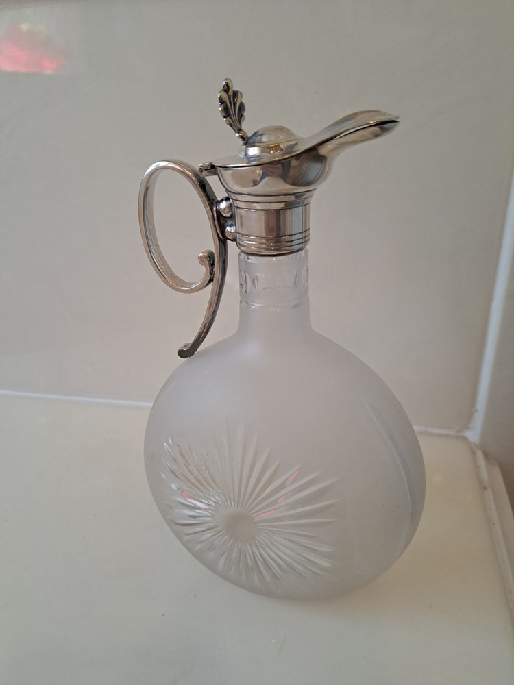 Victorian Silver Plated Claret Jug with Reeded Scroll Handle