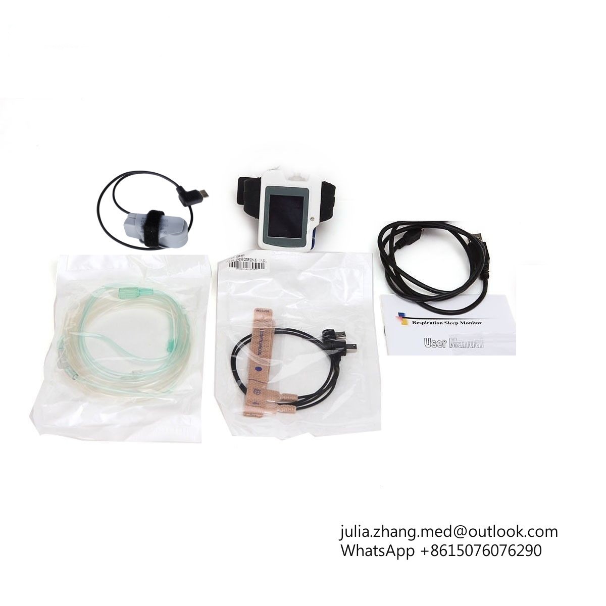 24hrs Sleep Apnea Recorder SpO2 Respiratory Patient Monitor PC Software Alarm