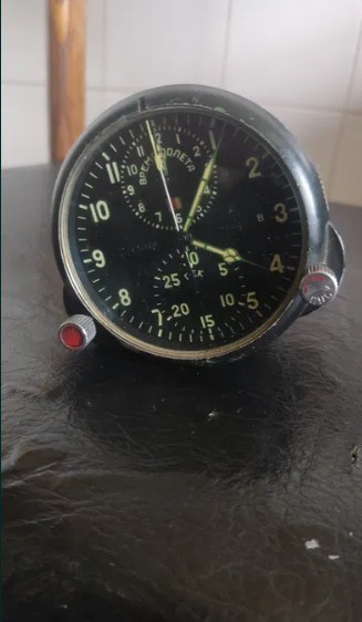 Soviet AirForce Cockpit ACS-1 AChS-1 type B Su/MiG USSR Bomber Aviation Clock