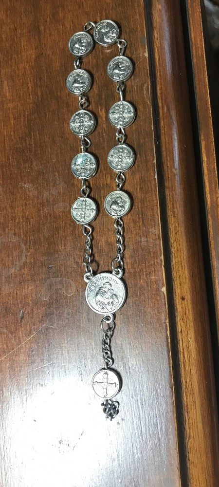 St Anthony Pray For Us Silver Beads Chaplet