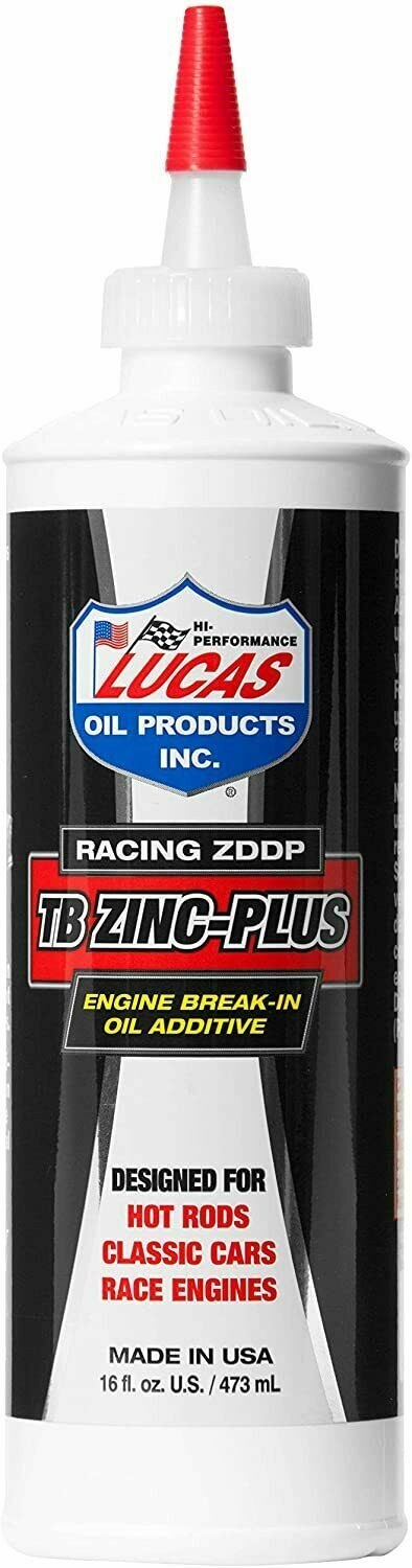 Lucas Oil 10063, TB Zinc-Plus Engine Break-In Oil Additive, 16 OZ. Bottle