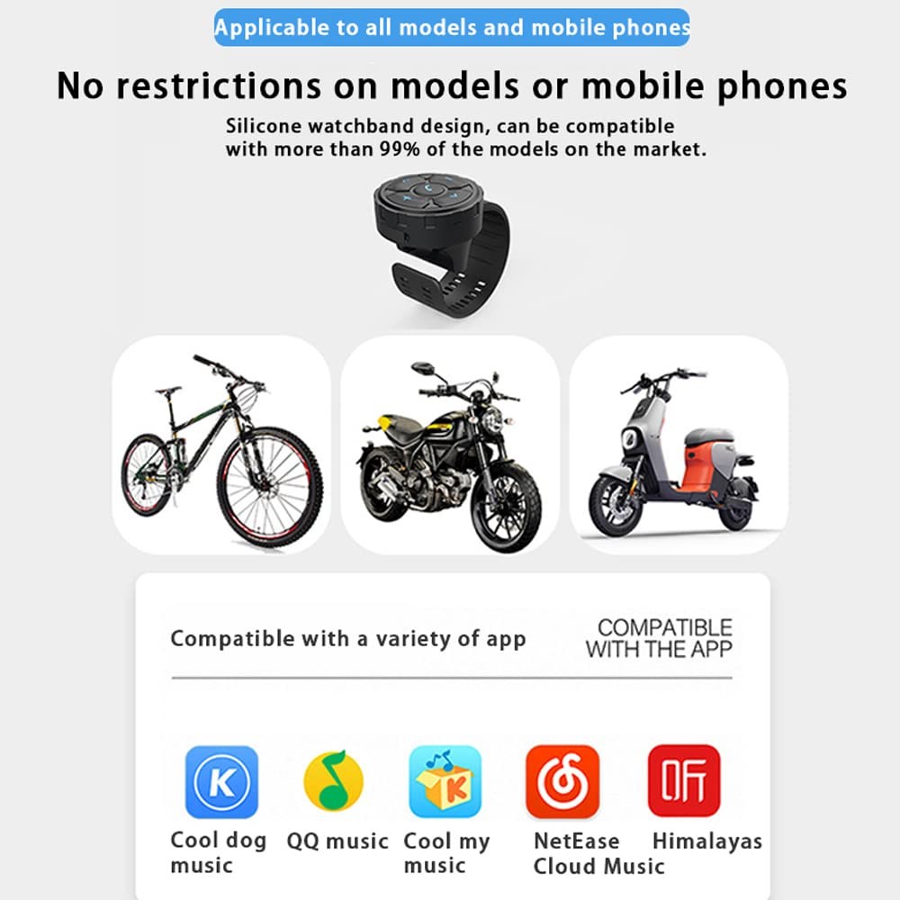 Car Motorcycle Bicycle Wireless Bluetooth 5.3 Remote Controller Car Kit Steer...