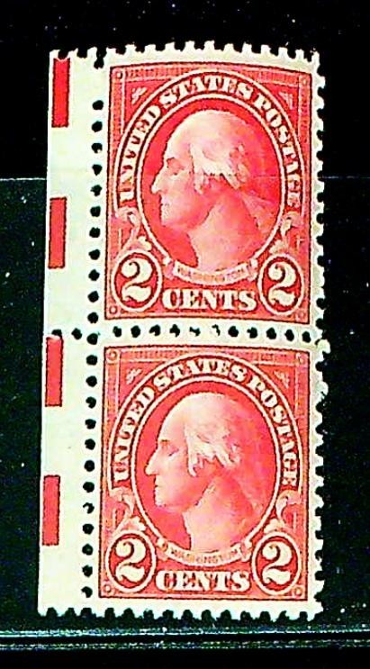 Scott# 634 - 2c Washington Vertical Pair MNH