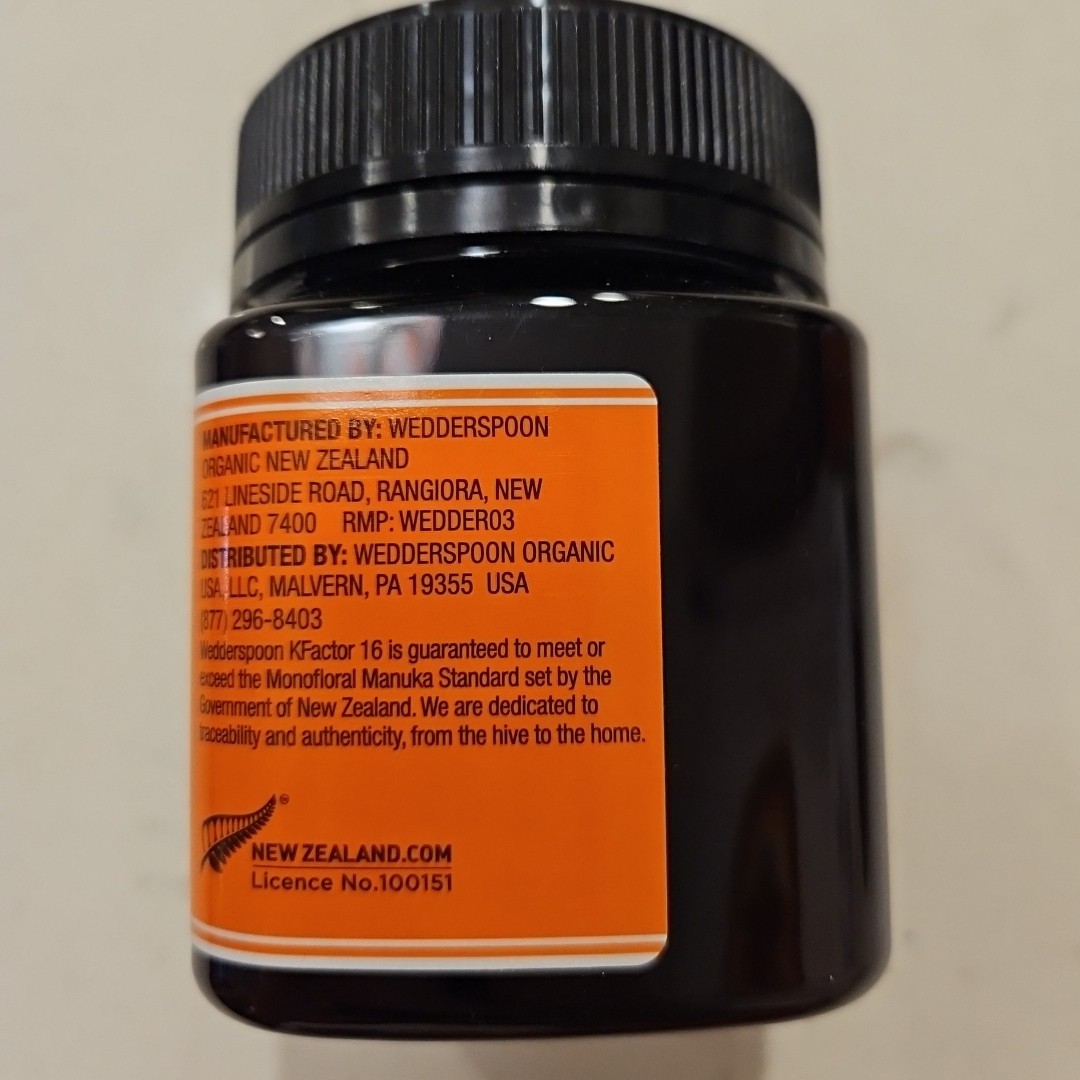 Wedderspoon New Zealand Raw Manuka Honey KFactor 16+ 8oz Exp 2027+