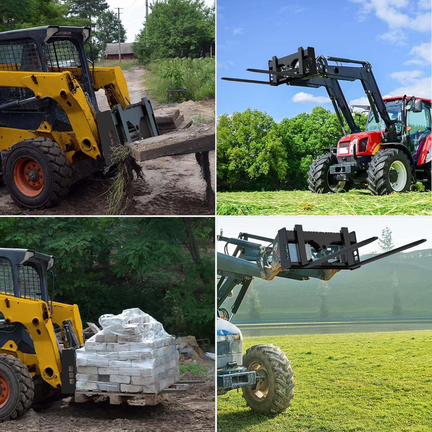 42" Skid Steer Pallet Fork Blades for Tractors Loaders Forklift 2500 LBS 2Pcs