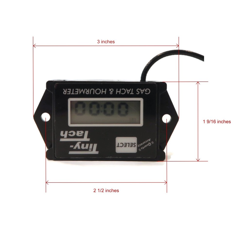 Tiny Tach TT2AM Digital Hour Meter Tachometer Adjustable Resettable Job Timer