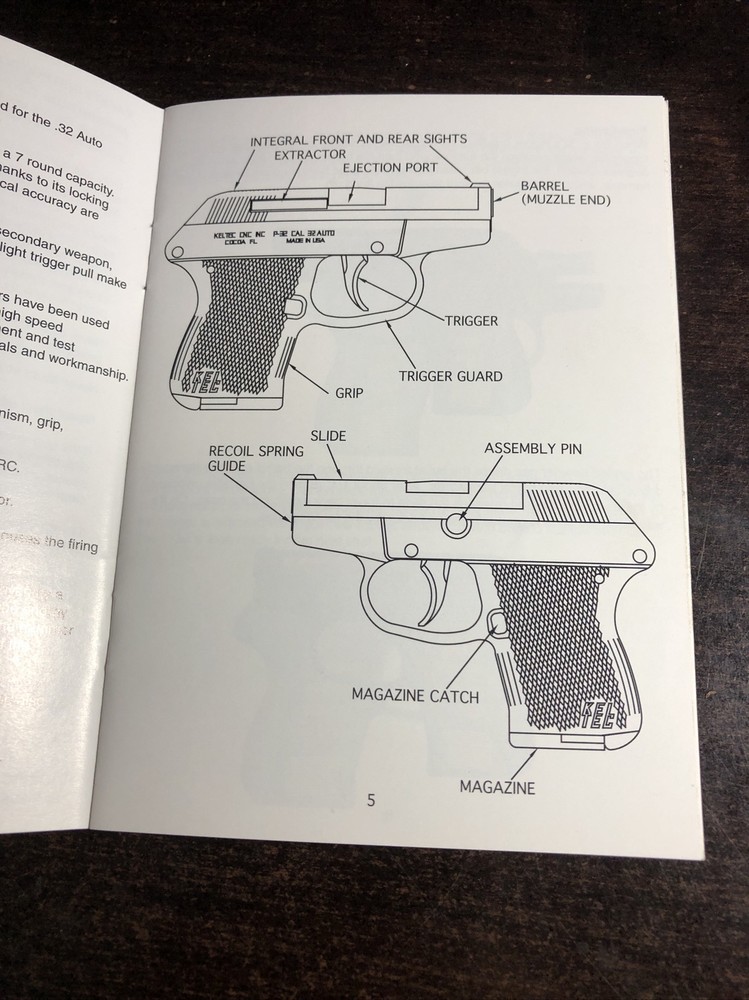 Instruction Manual Kel Tec P 32 Pistol