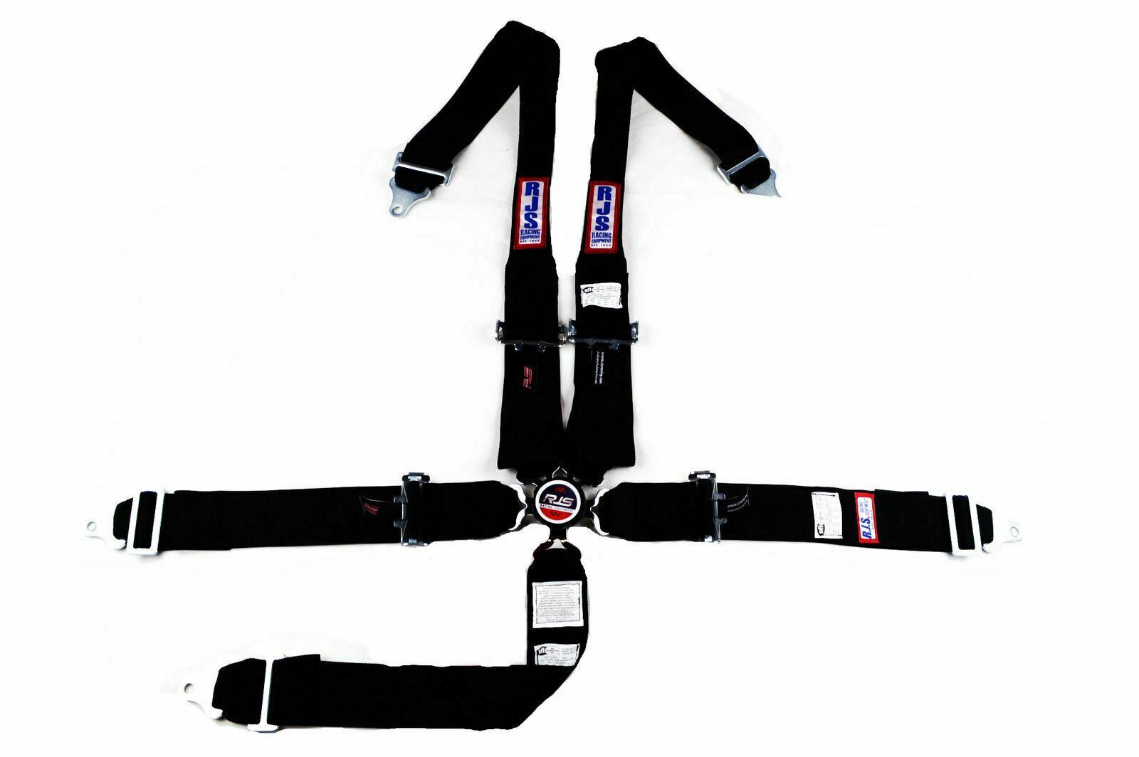 RJS RACING SFI 16.1 5PT HANS CAM LOCK ROLL BAR MOUNT BELT BLACK 1047201