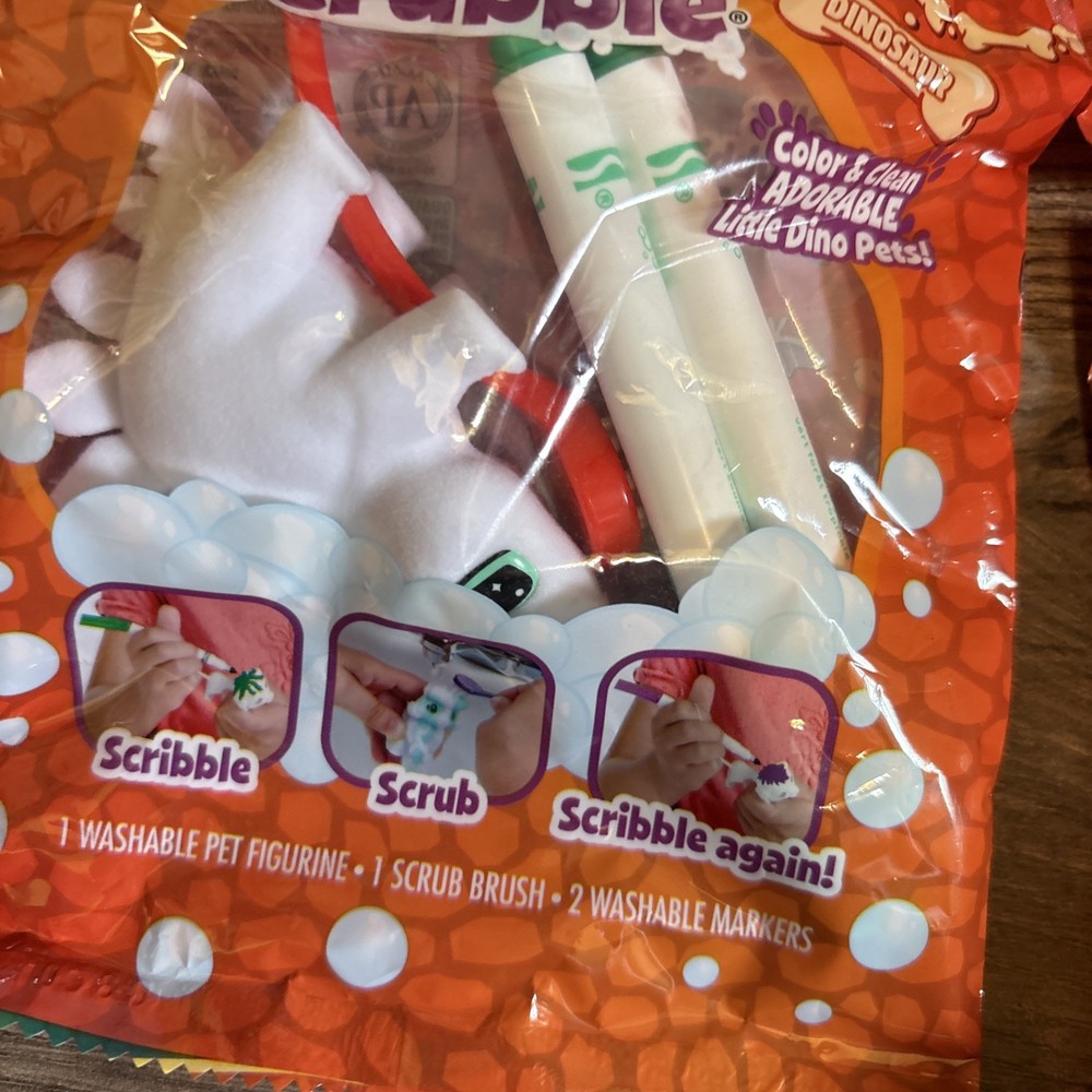 4 Pack Scribble Scrubbie Dinosaurs