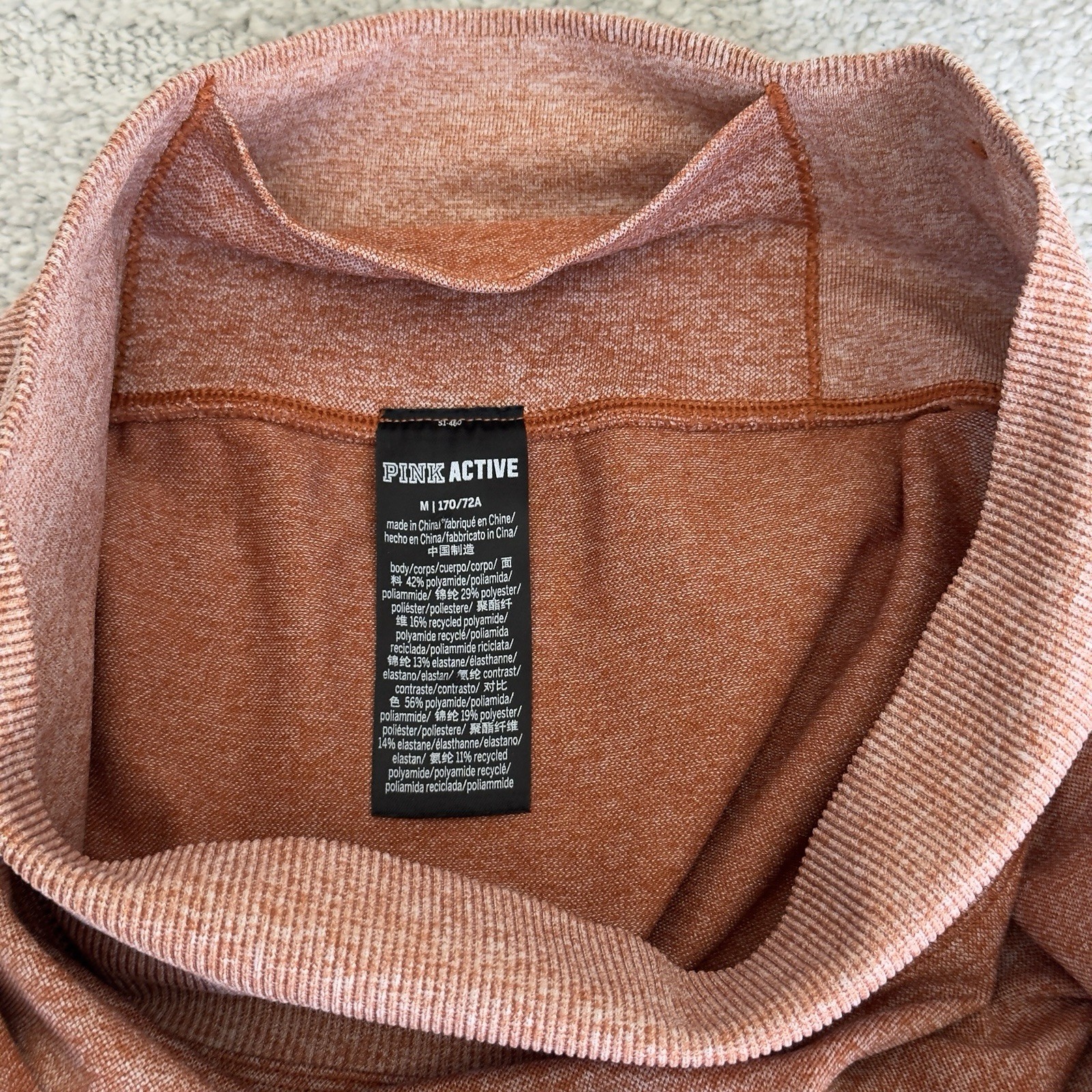 Victoria’s Secret Pink Orange Seamless Tight Active Leggings Size Medium And Top