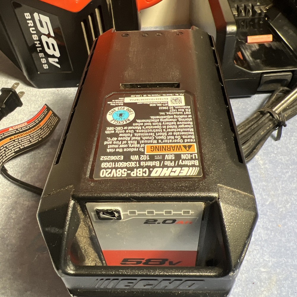 ECHO Leaf Blower, 58V 2AH, with Battery and Charger