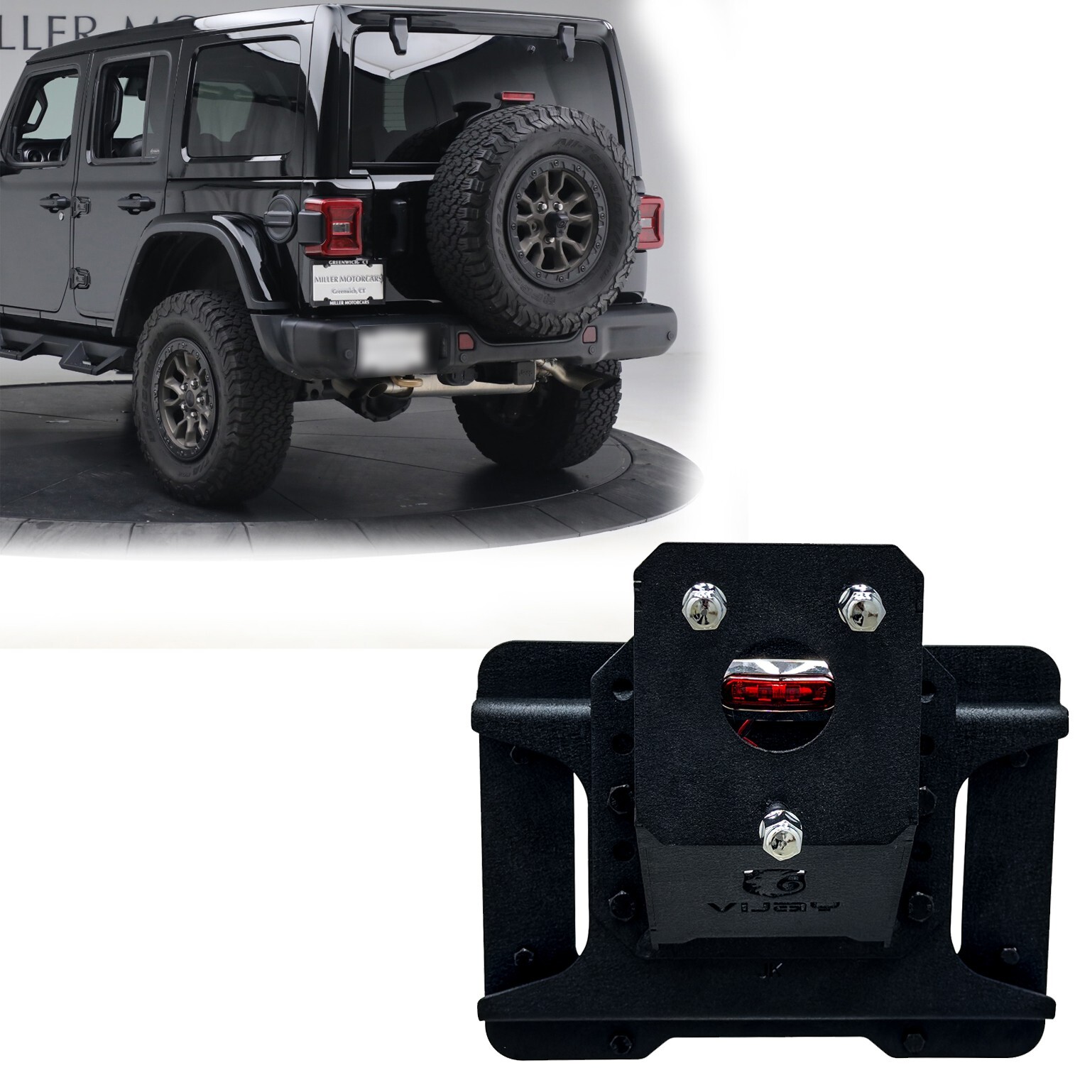 Vijay Fit 2007-2017 Wrangler JK/JKU Spare Tire Carrier Adjustable Tire Lift