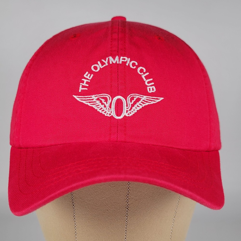 Olympic Club Hat  Red Adjustable Strap Cap Golf