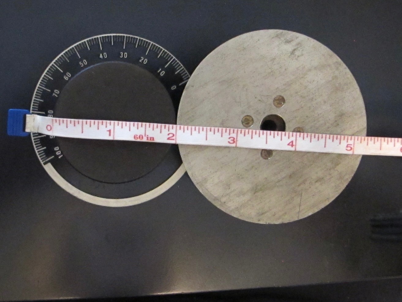 Vintage Ham Radio Precision Instrument Military Dial Plate & Knob Marked 0-100