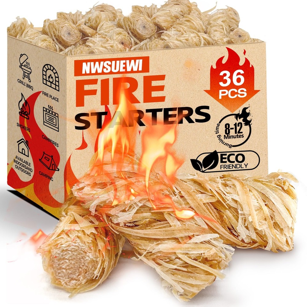36PCS Fire Starters for Campfires Grill BBQ Camping Fireplace Fire Pit,Quick ...