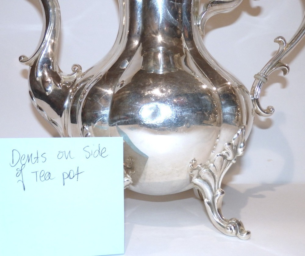 Reed & Barton SilverPlated WINTHROP PUMPKIN COFFEE TEA SET #1795 w Flaws--- READ