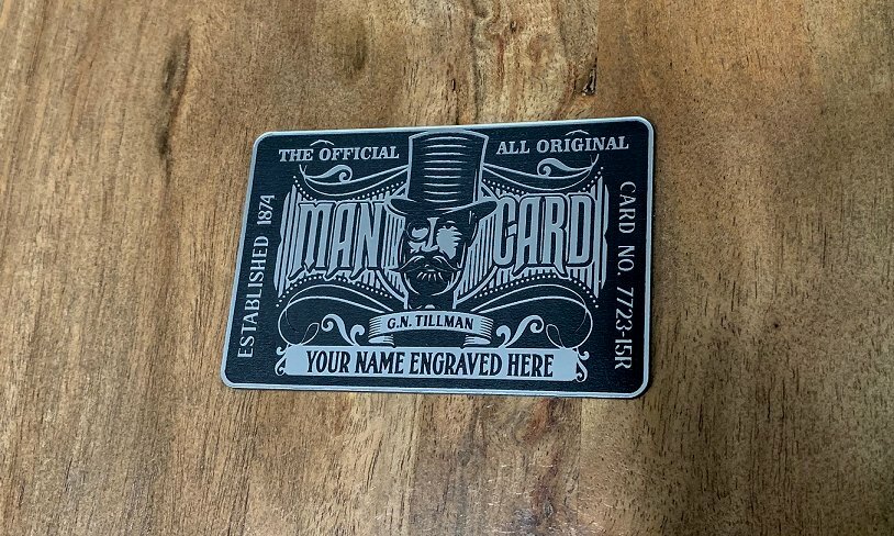 CUSTOM ENGRAVED PERSONALIZED OFFICIAL MAN CARD (CREDIT CARD SIZED NOVELTY)!