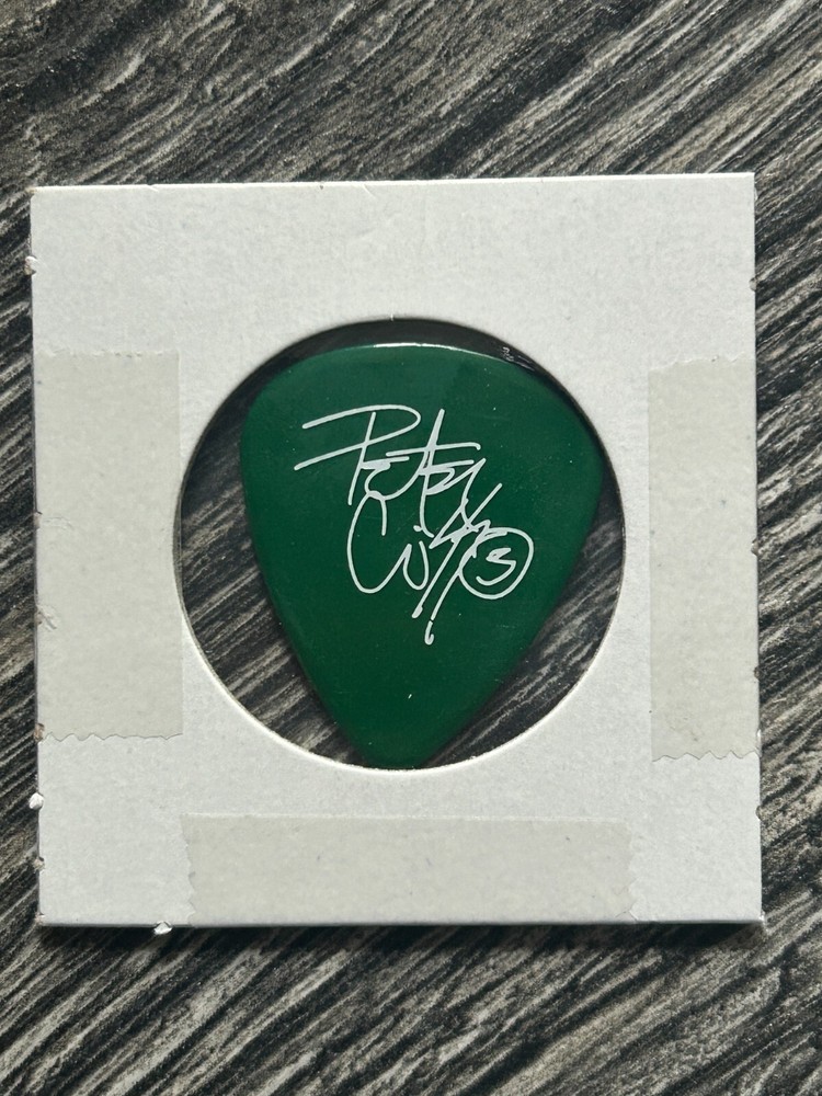 KISS Guitar Pick PETER CRISS Farewell Tour Dark Green White Signature Vintage