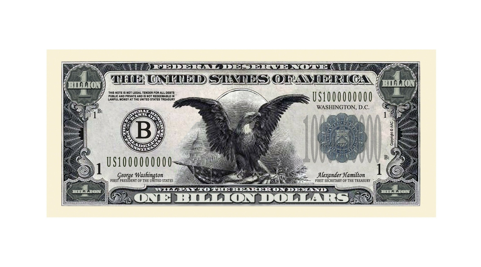 Wholesale Pack of 1000 Bills - Classic Billion Dollar Novelty Bills