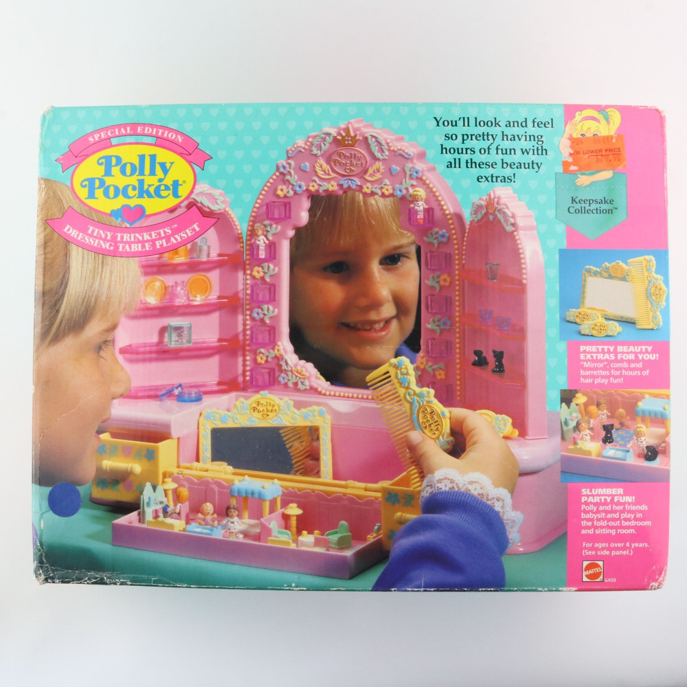 POLLY POCKET 1990 Tiny Trinkets Dressing Table Pyjamas Party Set NEW & SEALED